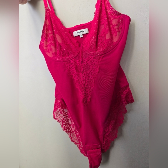 Popilush | Viral TT Hot Pink Lace Slimming Bodysuit M - Picture 7 of 8